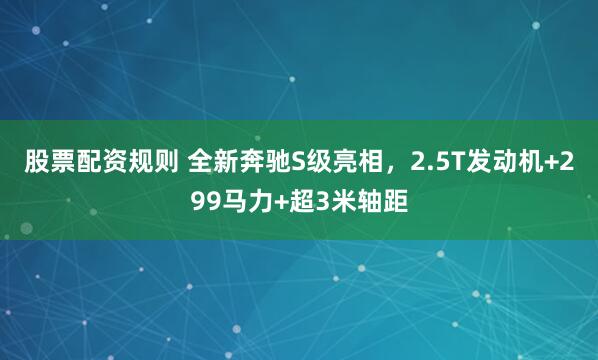 股票配资规则 全新奔驰S级亮相，2.5T发动机+299马力+超3米轴距